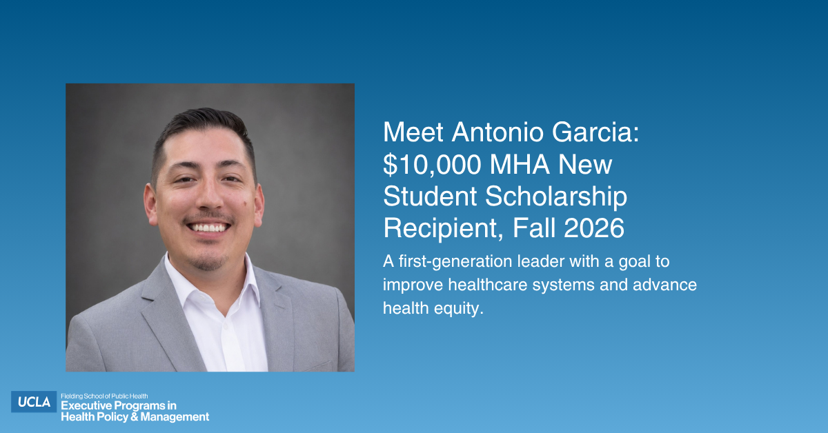 MHA New Student Scholarship Recipient Fall 2026 - Antonio Garcia